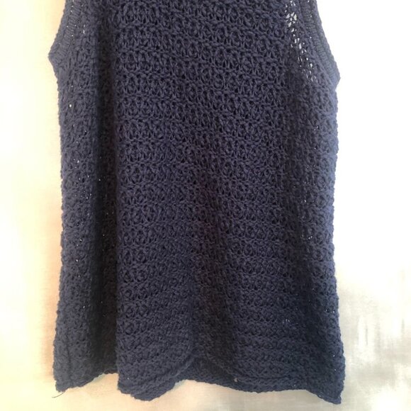 NWT Arerie Crochet Navy Blue Tank  Top Ladies Med - Picture 8 of 10